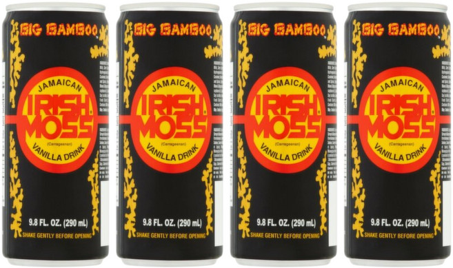 빅 밤부 자메이카 아이리시 모스 바닐라 드링크 9.8 fl oz (4팩) | 전통적인 카리브해 에너지 및 영양 음료 | 씨 모스 우유 및 향신료로 만듦 | 정통 자메이카 음료, 1개