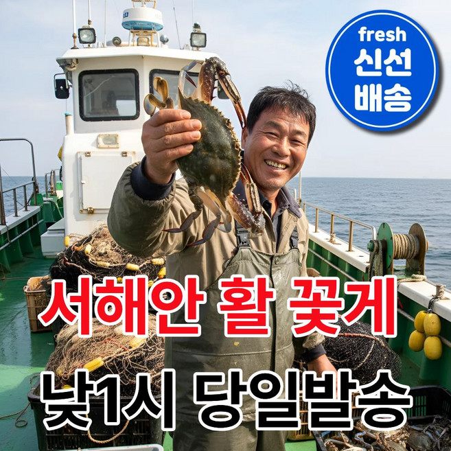 어부의뜰 국내산 생물 활 숫 꽃게 당일조업 산지직송, 1개, 3kg