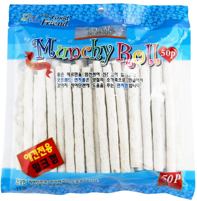 굿프랜드 밀크먼치 강아지껌 50p, 우피, 6개