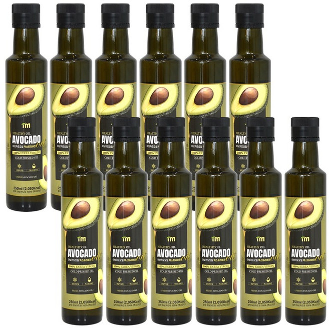 아임 최상급 HASS품종 냉압착 엑스트라버진 아보카도오일 250ml 12병, 12개