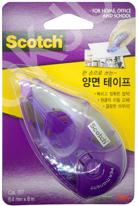 3M 스카치 투명 양면 테이프 017R 8mm x 8M, 디스펜서 017D (5개)