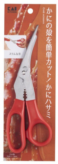 日本製 貝印 輕鬆吃蟹必備 多功能料理剪刀 蟹鉗蟹剪神器, 螃蟹剪刀, 1個