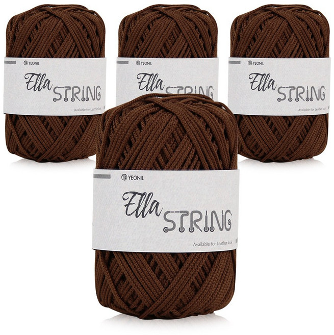[앵콜스] 엘라 스트링 Ella String (레더 느낌의 실), (4볼묶음) 09 에스프레소, 1개