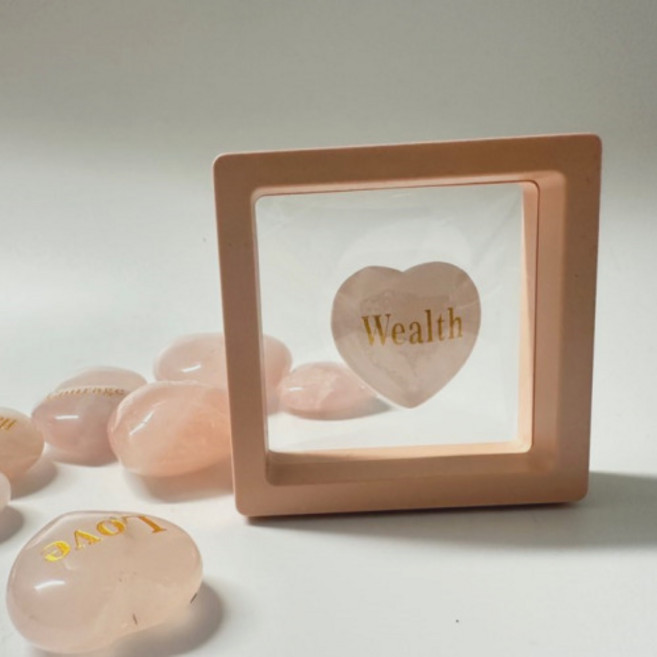 보스케 로즈쿼츠 하트 메세지 스톤 장미수정