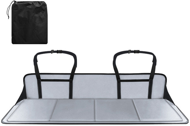 車用可折疊延伸床墊 車泊平整床板 通用型附收納袋, 灰色