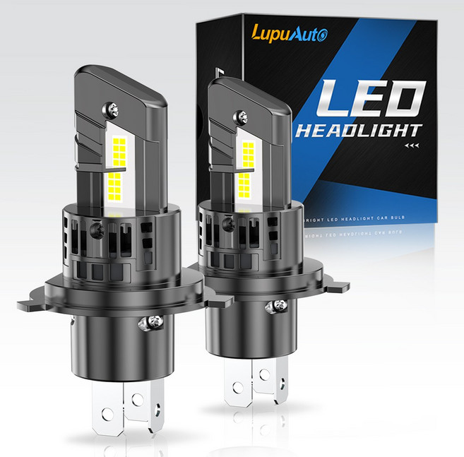 로푸 E4X LED 고출력 전조등 1:1 헤드라이트, H4, 1세트