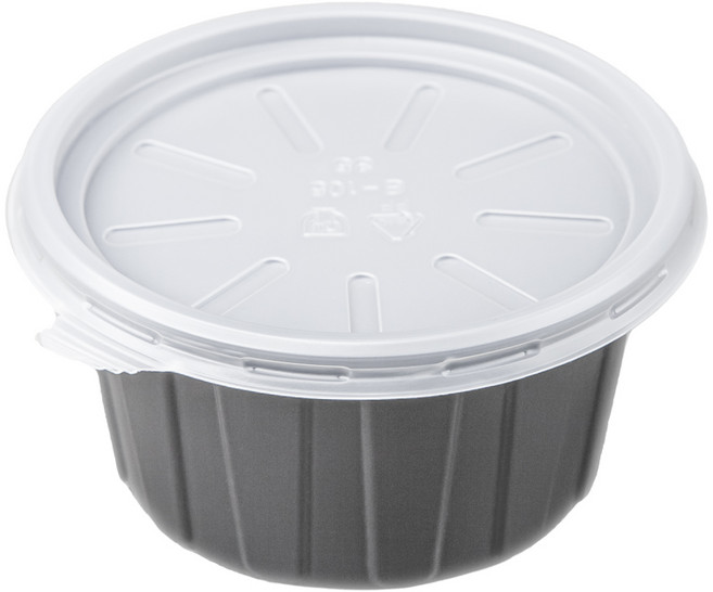 EL 105파이 국용기 중형 흑색 PP 일회용 배달 포장용기, 1개, 500세트