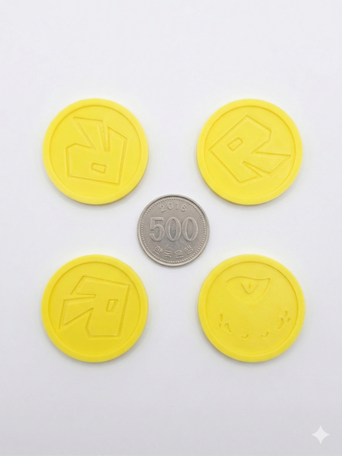 포세이큰 찬스의 코인 피규어 (코인플립용) 로블록스 코인, 1개