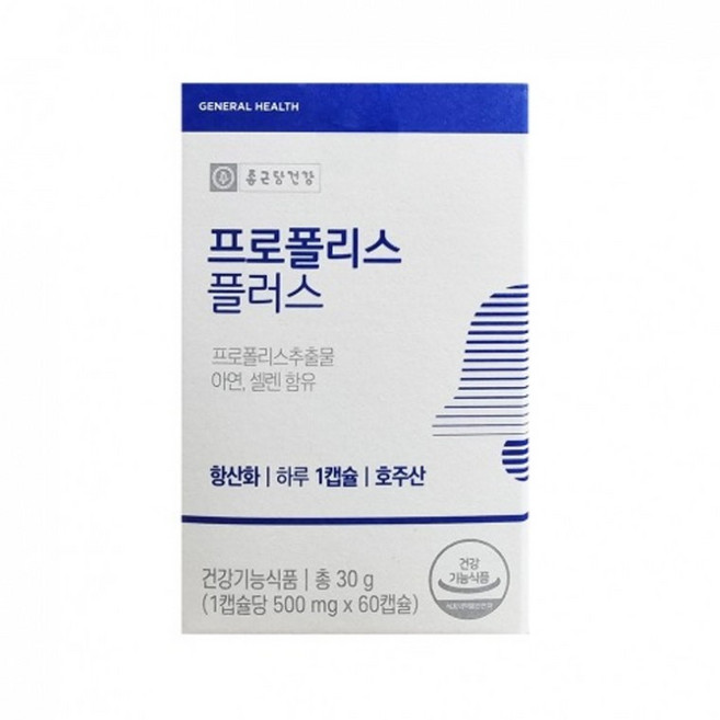 종근당건강 프로폴리스 플러스 500mg x 60캡슐, 1정, 60개