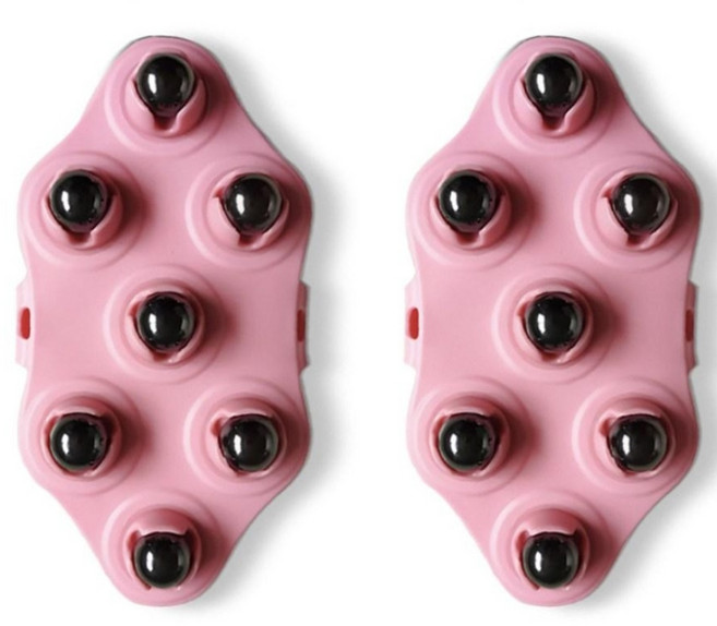 위시월드 림프 롤링 지압 마사지볼, 2개, 핑크, 마그네틱