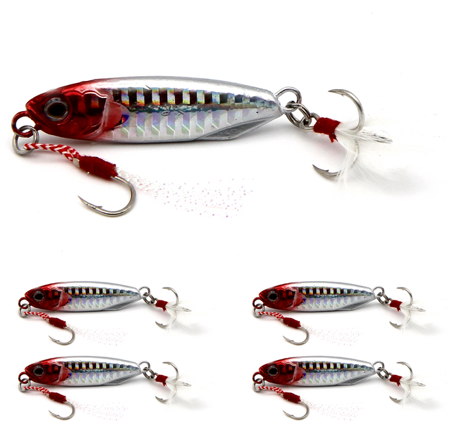 마리수 10g 15g 20g 30g 고등어 삼치메탈크롬 농어 메탈지그 루어 5개입, 고추장, 5개