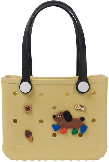 실리콘 수영가방 목욕 가방 수영장 수영복 사우나 물놀이 가방 바구니 방수백 비치백, 베이지