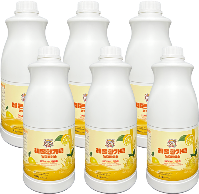 데일리팝 레몬한가득 농축베이스, 6개, 1.8kg