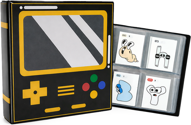 띠부띠부씰 앨범 스티커 북 로앤제이 20장, GAME BOY-씰북(블랙)