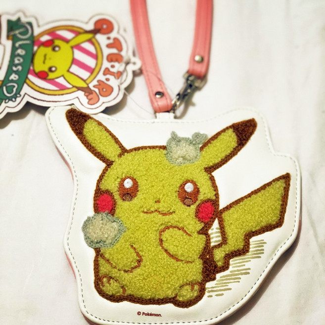Pokémon 皮卡丘刺繡卡夾 可愛造型附掛繩