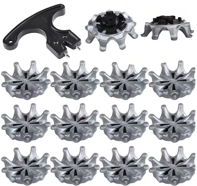 미끄럼 방지 고정력 강화 골프화 스파이크 제거기 세트, 1세트, 실버블랙