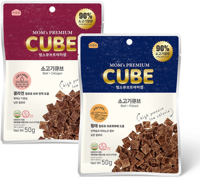 맘스큐브 프리미엄 50g, 소고기+콜라겐, 1개