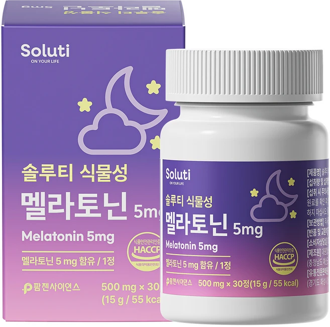 솔루티 식물성 멜라토닌 5mg, 1개, 30정 - 쿠팡