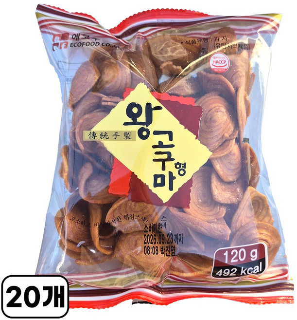 에코푸드 왕고구마형 과자, 120g, 20개