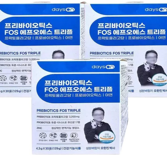데이즈온 오한진 프리바이오틱스 FOS 트리플 3박스x30포 3개월분 x3SET(SH), 4.3g, 33박스