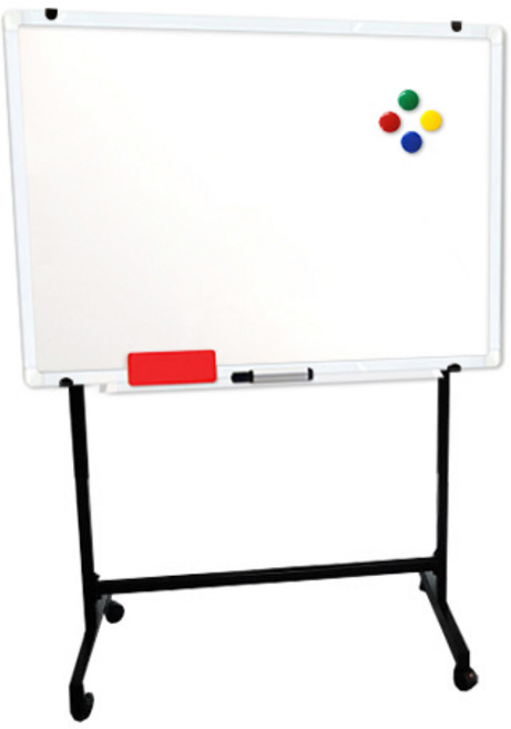 더조은칠판 이동식스탠드+법랑 화이트보드 [다양한사이즈][몰딩선택], 화이트알루미늄(블랙이동식스탠드)