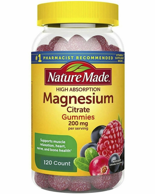 Nature Made 萊萃美 檸檬酸鎂軟糖 莓果口味 200mg, 1罐, 120顆