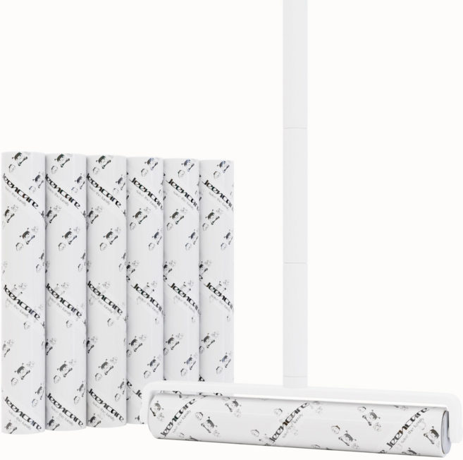 진캐어 강력 사선컷팅 테이프클리너 롱핸들 8단 본체 + 리필 7개, 1세트