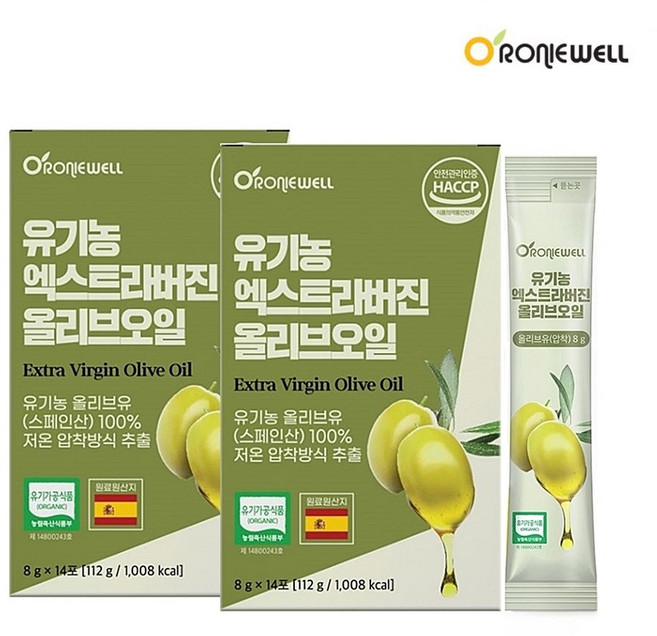 라이프온25 유기농 엑스트라버진 올리브오일 1OO% 스틱, 8g, 28개