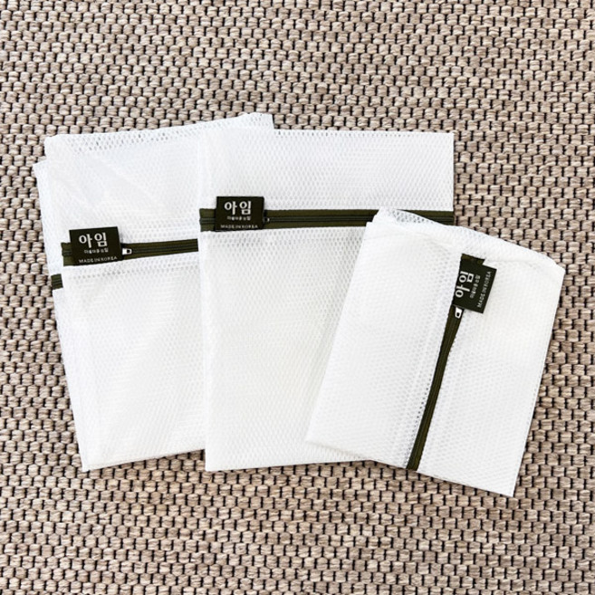 아임 안심 무형광 세탁망 사각망 3종세트 국산 유아용 빨래망, 1개, 혼합색상