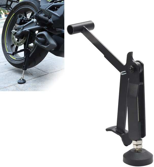 [LxU] 오토바이 센터 스탠드 조절식 킥스탠드 중형 바이크용 주차 받침대 정비 스탠드, 1개