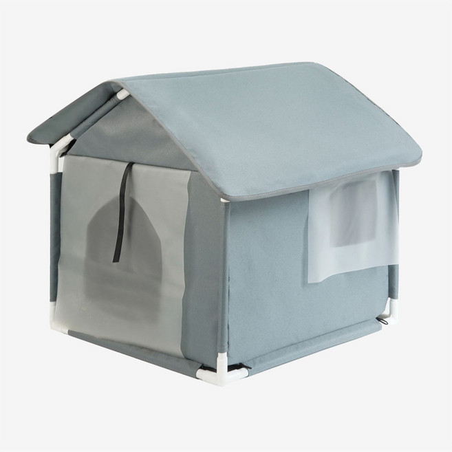 MIAMIA 방수 방한 길 고양이 야외 실외 집 겨울 여름, 1개, 아스팔트 그레이