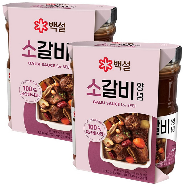 백설 소갈비 양념 840g x 4, 4개