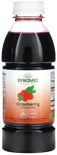 Dynamic Health 퓨어 크랜베리 100% 농축 과즙 무가당 473ml(16온스), 473ml, 1개 - 쿠팡