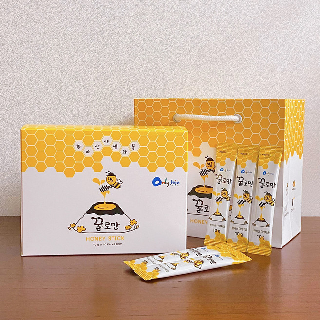 한라산 야생화꿀 꿀로만 스틱형꿀 (야생화꿀) 5BOX+1BOX (스틱 50개+10개입), 100g, 6박스