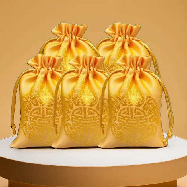 오어브랜드 다용도 복주머니, 5개, 노랑