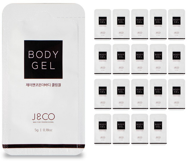 제이앤코 온더바디 쿨링겔 파우치형 일회용 휴대용, 5g, 20개