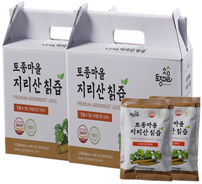 국내산 칡즙원액 100% 토종마을 지리산 야생칡즙 자연산 생칡즙, 60개, 90ml