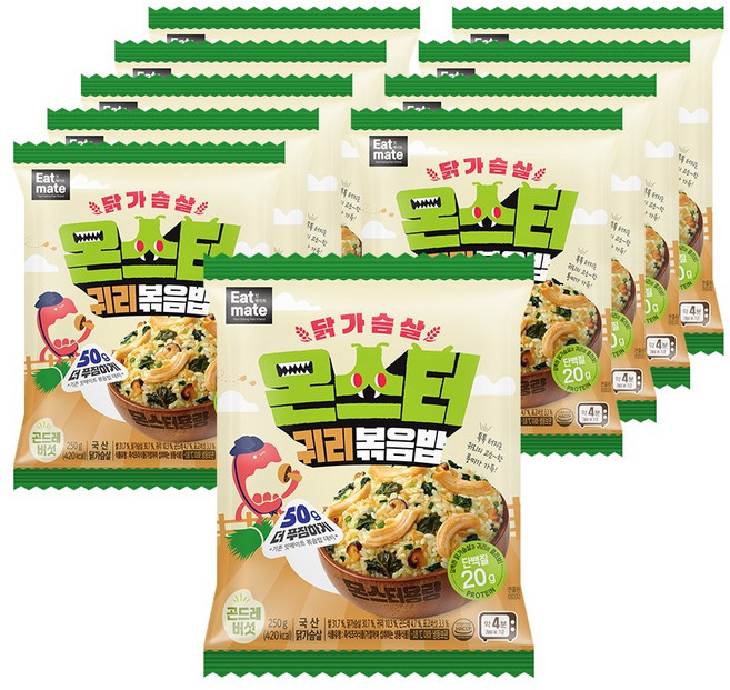 [랭킹닭컴] 잇메이트 닭가슴살 몬스터 귀리볶음밥 곤드레버섯, 10개, 250g
