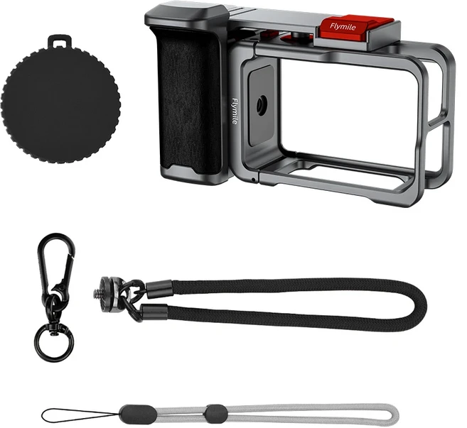 OSO Action 3/4/5 프로 그립 홀더 휴대용 퀵 릴리스 브래킷 셔터 버튼 사진 촬영 핸들 ﻿, 02 silver