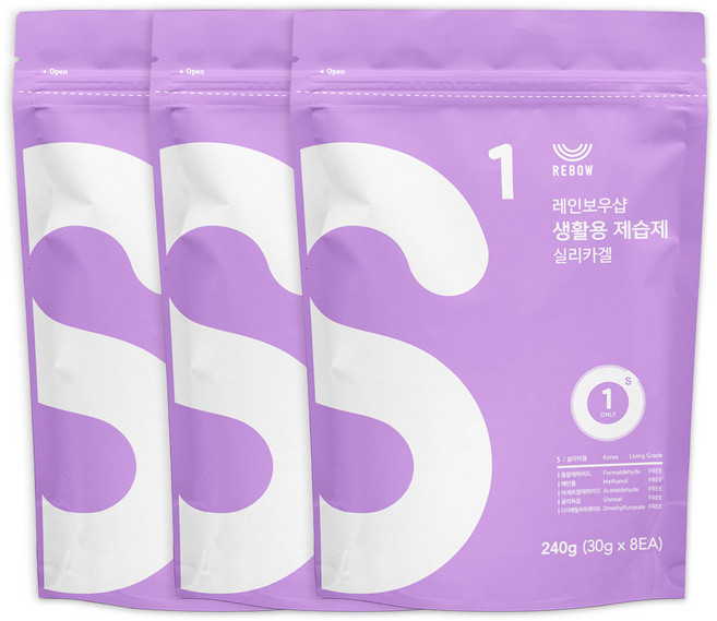 레인보우샵 생활용 제습제 실리카겔 240gx3, 240g, 3개