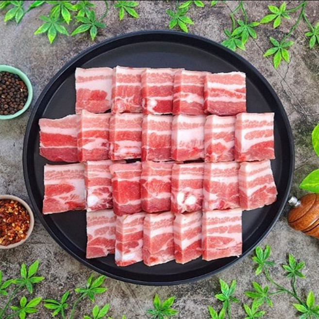 VGD 네덜란드 오겹살 미박삼겹 1.5cm토막절단(불판구이용), 1개, 5kg