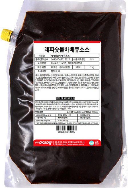 레피 숯불바베큐소스 숯불향과 지코바맛, 1L, 1개