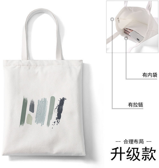 台灣發貨 帆布包女夏文藝手提袋小眾布袋子學生帆布袋上課大容量通勤布袋包
