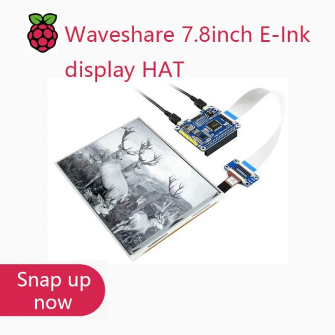 Waveshare 7.8인치 E-Ink 디스플레이 HAT Raspberry Pi용 1872*1404 해상도 IT8951 컨트롤러 USBSPII80I2C 인터페이스