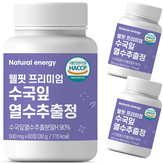 웰핏 수국잎 열수 추출물 프리미엄정, 60정, 3개, 60정