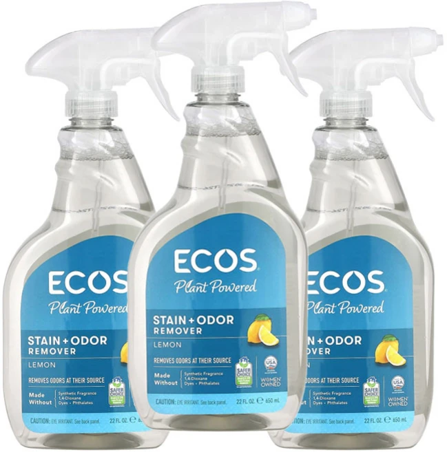 얼스프렌들리 프로덕트 ECOS 에코 얼룩 냄새 제거제 레몬향, 3개, 650ml - 쿠팡