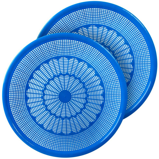 카시안 동림 플라스틱 하모니 채반(왕대) 파랑 2개 세트 NA 대형 원형 바구니 광주리 김장 세척, 1세트