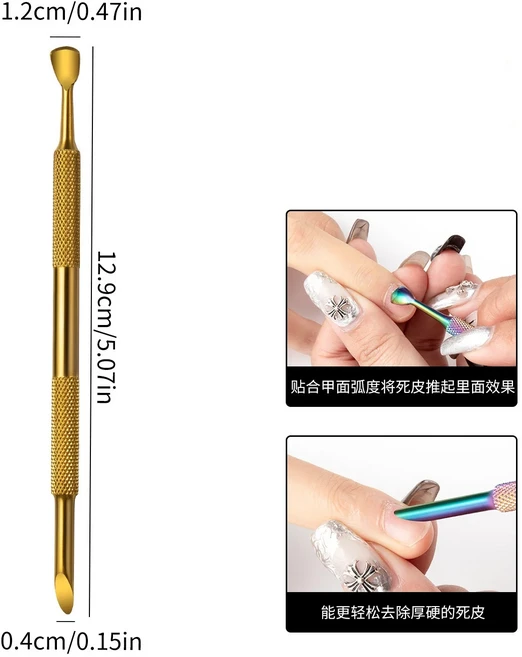 매니큐어 스테인리스 스틸 큐티클 푸셔 양면 말굽형 스틸 푸셔 각질 제거 폴리쉬 제거 램프 네일 아트 도구