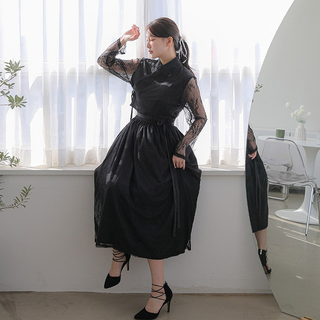 철릭원피스 투피스 웨딩 촬영 신부 빅사이즈 데일리 생활한복 개량한복