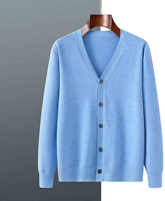 ڤ리넥 니트 가디건 재킷 남성 앤디 벨벳 긴팔 가을 겨울 루즈핏 대형 신사 남성 스웨터